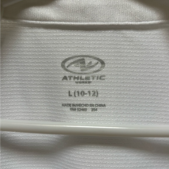Boys 10/12 Athletic Works White Polo Shirt Classic Short Sleeve - Picture 2 of 4